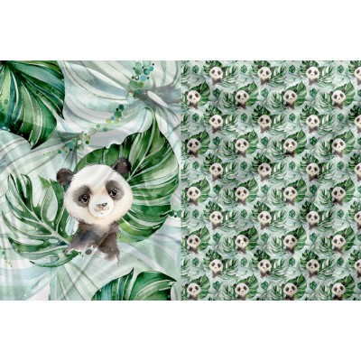 Minky Cuddle Pannel Tropical Panda - PRINT IN QUEBEC IN OUR WORKSHOP
